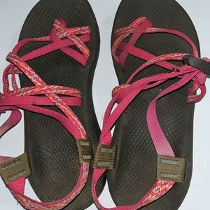 Chacos lightly worn; just stored outside